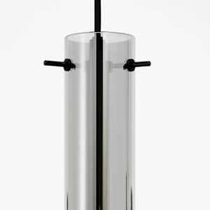 Závesná lampa Glasini, Ø 14,5 cm, dymovo sivá, sklo